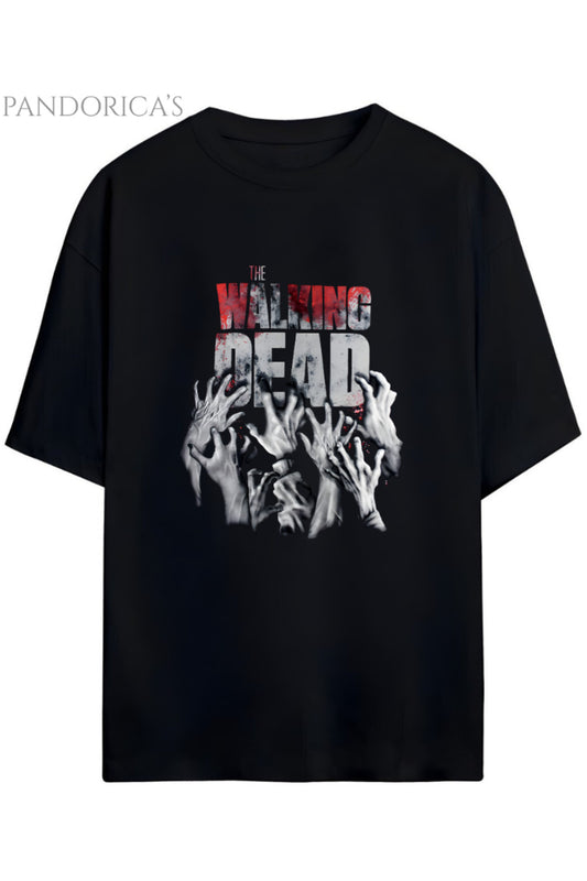 The Walking Dead Yazılı Baskılı Pamuklu Relaxed Kalıp Unisex Tişört