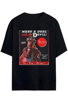 BALDUR'S GATE Tasarım Serisi "MAKE A DEAL WITH THE DEVIL" Baskılı Unisex Pamuklu Tişört