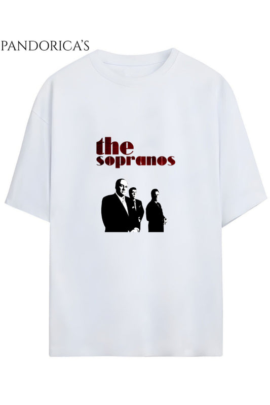 THE SOPRANOS Tasarımı Yazılı Baskılı Unisex Pamuklu Relaxed Kalıp Tişört