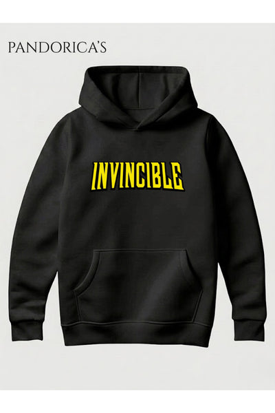 INVINCIBLE Friends & Foes Tasarım Serisi Yazılı Sırt ve Ön Baskılı Unisex Kapüşonlu Pamuklu Sweatshirt (Hoodie)