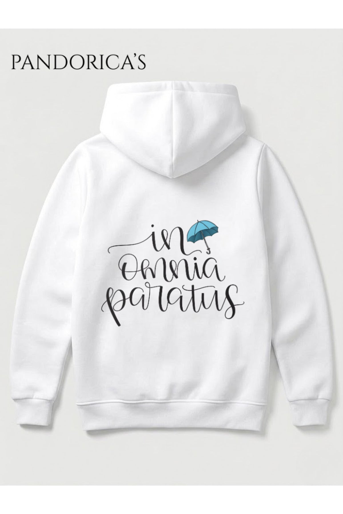 Gilmore Girls Rory & Jack Tasarımı İknonik Replik "In Omnia Paratus" Yazılı Sırt Baskılı Unisex Kapüşonlu Pamuklu Sweatshirt Hoodie