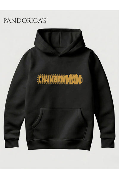 CHAINSAW MAN Anime Manga Tasarım Serisi Yazılı SIRT ve ÖN Baskılı Unisex Kapüşonlu Pamuklu Sweatshirt Hoodie