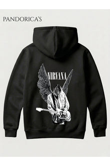 NIRVANA KURT COBAIN Tasarımı Yazılı SIRT Baskılı Unisex Kapüşonlu Pamuklu Sweatshirt Kanguru Cep Hoodie