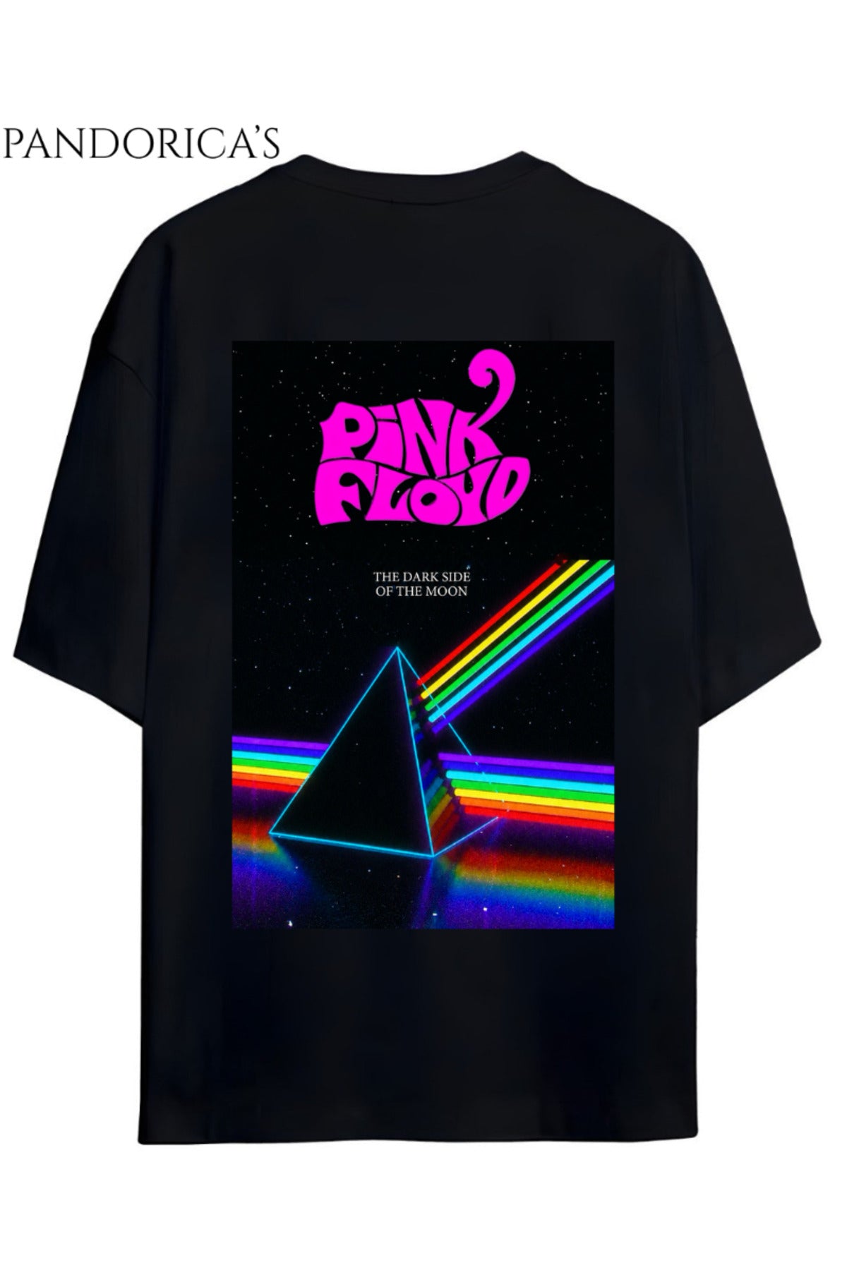 Pink Floyd Tasarımı Yazılı Sırt Baskılı Unisex Relaxed Kalıp Pamuklu T-Shirt