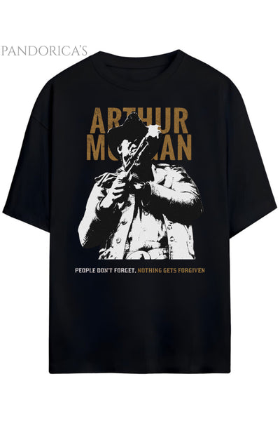 Pandorica's RED DEAD REDEMPTION Arthur Morgan Tasarımı Baskılı Yazılı Unisex Pamuklu T-shirt