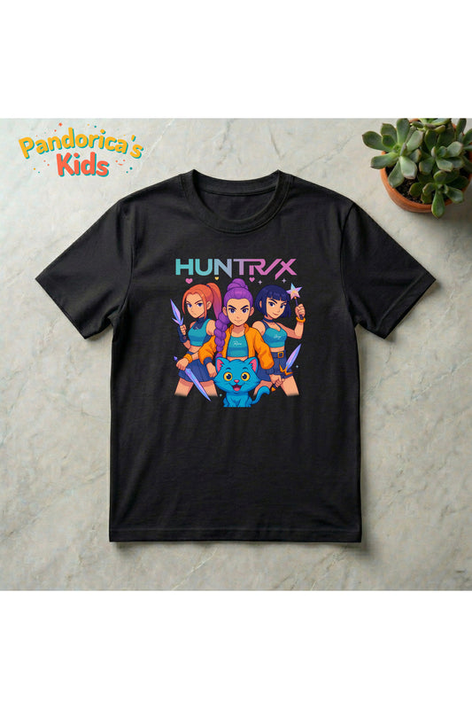 Pandorica's Kpop İblis Avcıları (Demon Hunters) Tasarımı Pamuklu Unisex Çocuk T-shirt