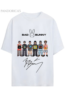 BAD BUNNY TASARIM SERİSİ YAZILI BASKILI RELAXED KALIP PAMUKLU UNISEX TİŞÖRT