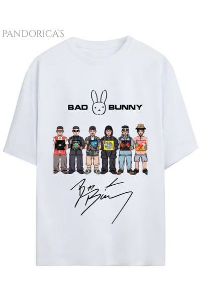 BAD BUNNY TASARIM SERİSİ YAZILI BASKILI RELAXED KALIP PAMUKLU UNISEX TİŞÖRT