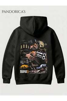 Red Dead Redemption 2 Arthur Morgan Tasarımı Yazılı SIRT Baskılı Unisex Kapüşonlu Pamuklu Sweatshirt Hoodie