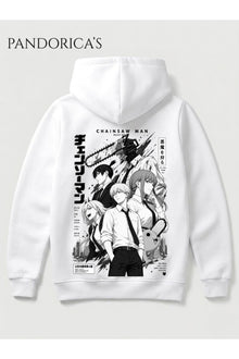 CHAINSAW MAN Anime Manga Tasarım Serisi Yazılı SIRT ve ÖN Baskılı Unisex Kapüşonlu Pamuklu Sweatshirt Hoodie