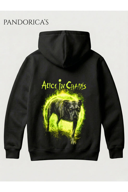 ALICE IN CHAINS TASARIMI YAZILI SIRT BASKILI UNISEX KAPÜŞONLU PAMUKLU SWEATSHIRT HOODIE