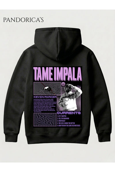 Tame Impala Tasarımı Yazılı Sırt Baskılı Kapüşonlu Pamuklu Sweatshirt Hooded Hoodie