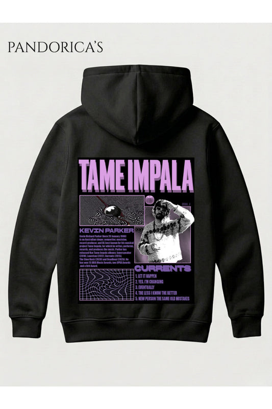 Tame Impala Tasarımı Yazılı Sırt Baskılı Kapüşonlu Pamuklu Sweatshirt Hooded Hoodie