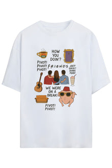 Friends Tasarimi Unisex Pamuklu T-shirt