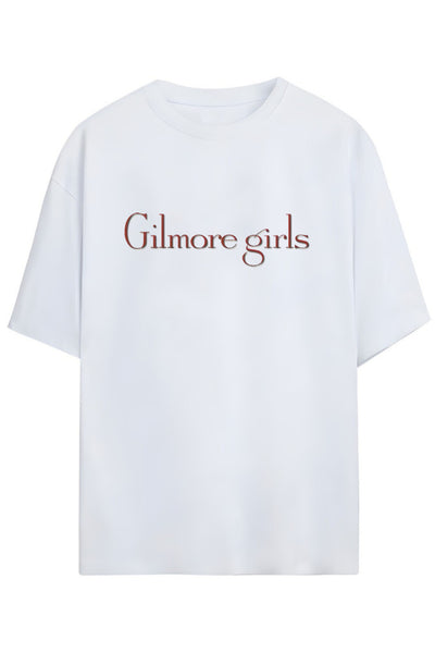Gilmore Girls Tasarım Serisi İkonik STARS HOLLOW Evrenindeki İkonik Dükkanlar Yazılı Ön ve Sırt Baskılı Unisex Tişört