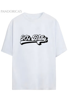 Pandorica's 90lar "90'S BABY" Yazılı Baskılı Retro Tasarım Serisi Unisex Pamuklu Tişört