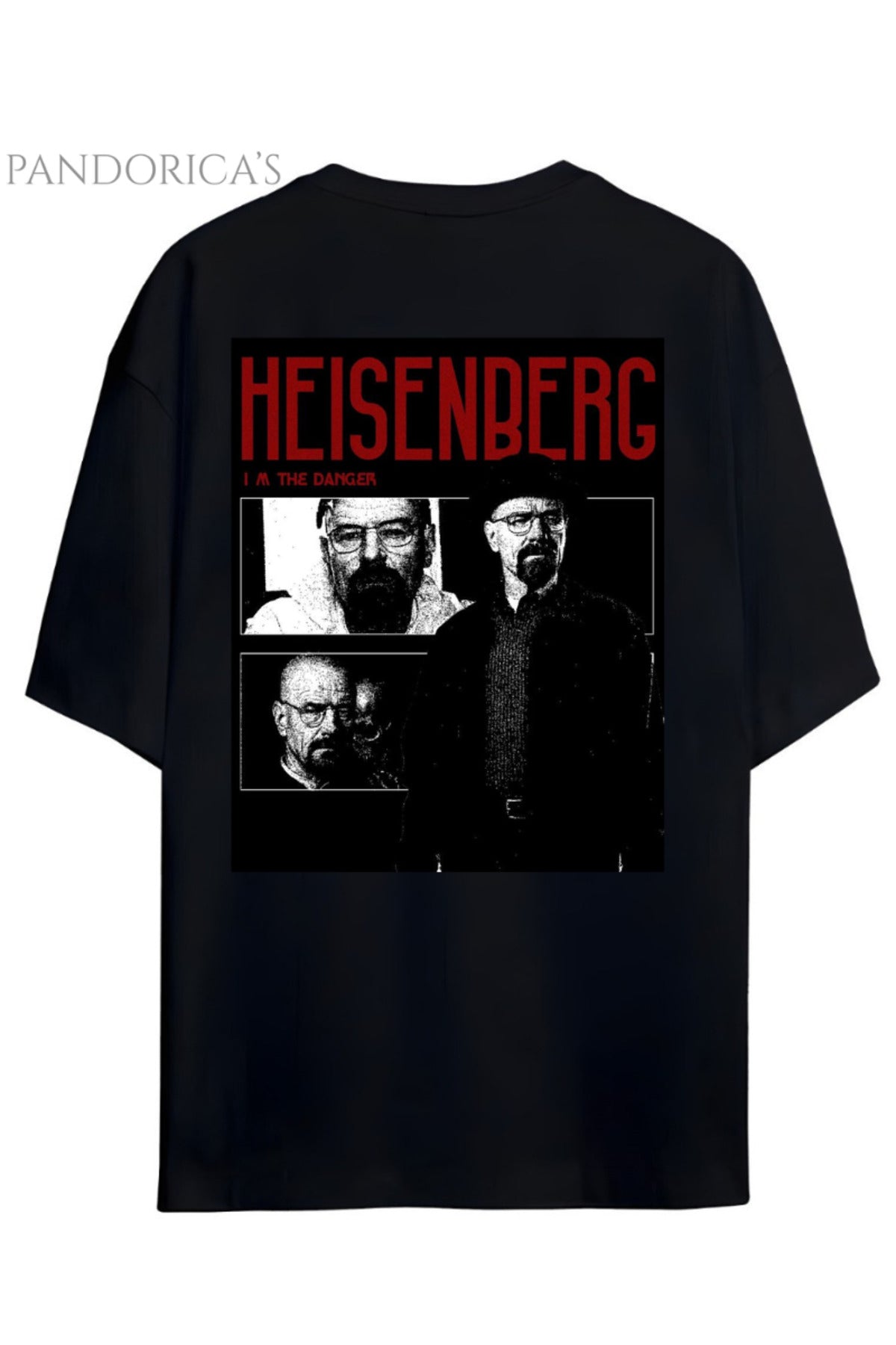Siyah Pandorica's Breaking Bad Walter White Heisenberg Sırt&Göğüs Tasarımı Baskılı Unisex Pamuklu T-Shirt - 17