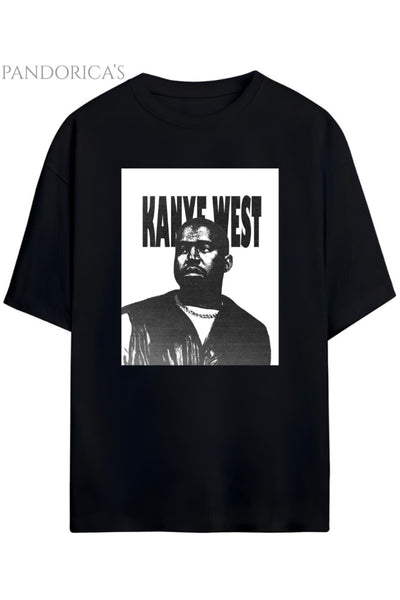Pandorica's Kanye West Tasarımı Baskılı Yazılı Unisex Pamuklu T-shirt