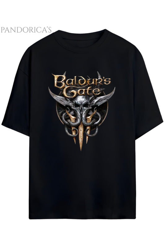 Pandorica's BALDUR'S GATE 3 Tasarım Serisi Yazılı Baskılı Unisex Pamuklu Tişört