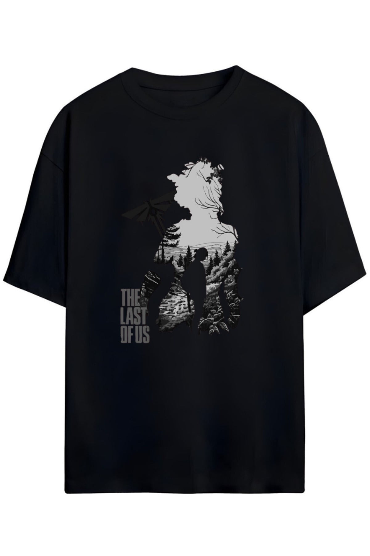 Siyah The Last Of Us Tasarımı Unisex Pamuklu T-Shirt - 25
