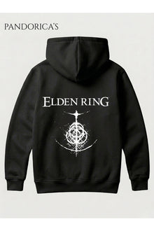 ELDEN RING Minamal Tasarımı Yazılı SIRT Baskılı Unisex Kapüşonlu Pamuklu Sweatshirt Gamer Hoodie