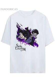 Solo Leveling Anime Tasarım Serisi Yazılı Baskılı Pamuklu Unisex Tişört