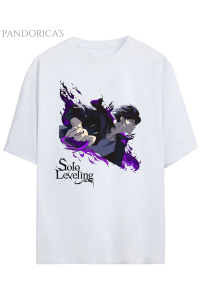 Solo Leveling Anime Tasarım Serisi Yazılı Baskılı Pamuklu Unisex Tişört