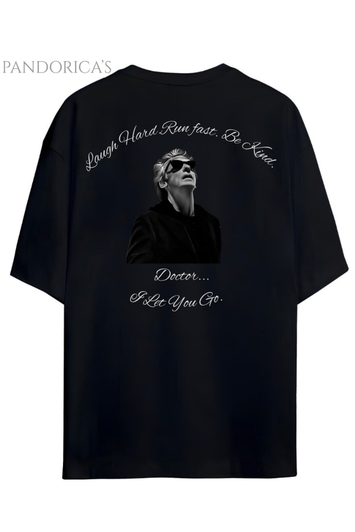 Pandorica's Doctor Who 12Th Doctor Gallifreyan&Last Words Sırt&Göğüs Tasarımı Unisex Pamuklu T-Shirt