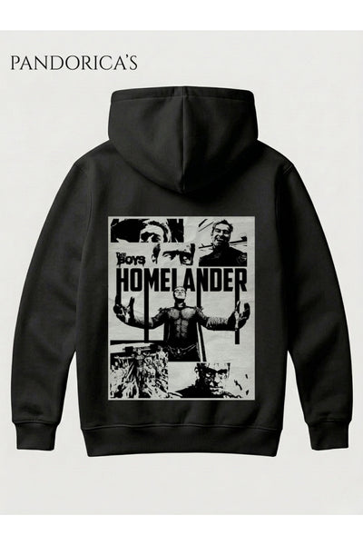 The Boys HOMELANDER Tasarımı Yazılı SIRT Baskılı Unisex Kapüşonlu Pamuklu Sweatshirt Hoodie