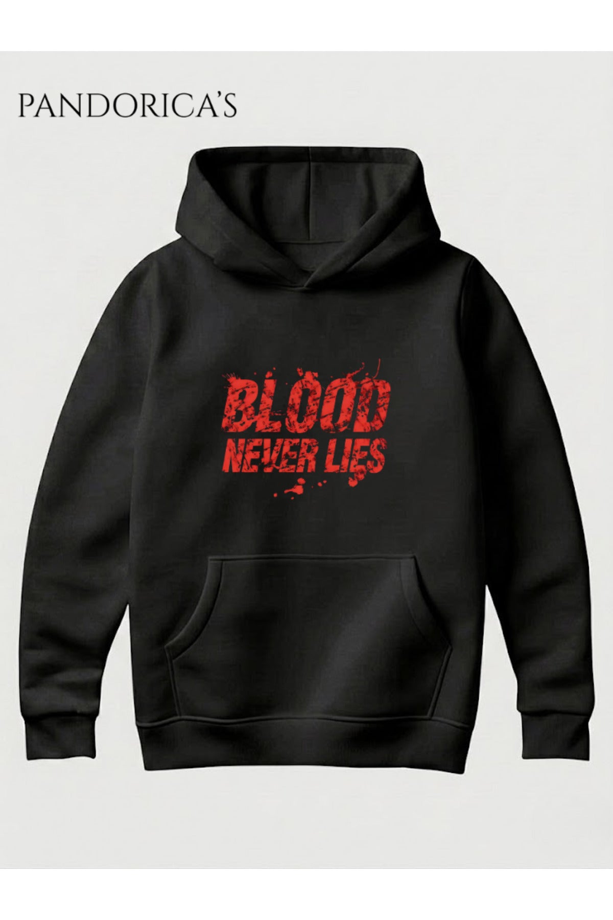 Dexter Tasarımı "Blood Never Lies" Yazılı Sevilen Replik Baskılı Unisex Kapüşonlu Pamuklu Sweatshirt Hoodie