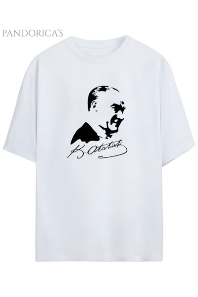 Pandorica's Mustafa Kemal ATATÜRK Tasarımı İmzalı Baskılı Unisex Pamuklu T-shirt