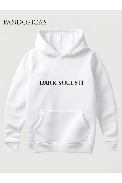 DARK SOULS 3 Tasarım Serisi Yazılı Baskılı Unisex Kapüşonlu Pamuklu Sweatshirt Gamer Hoodie