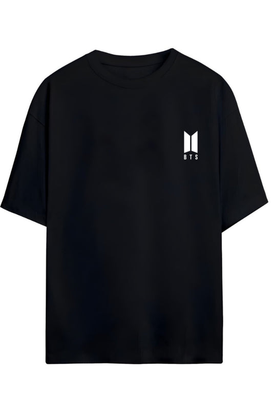K-Pop "FAKE LOVE" Yazılı Sırt Ve Göğüs Baskılı Relaxed Kalıp Pamuklu Unisex T-shirt