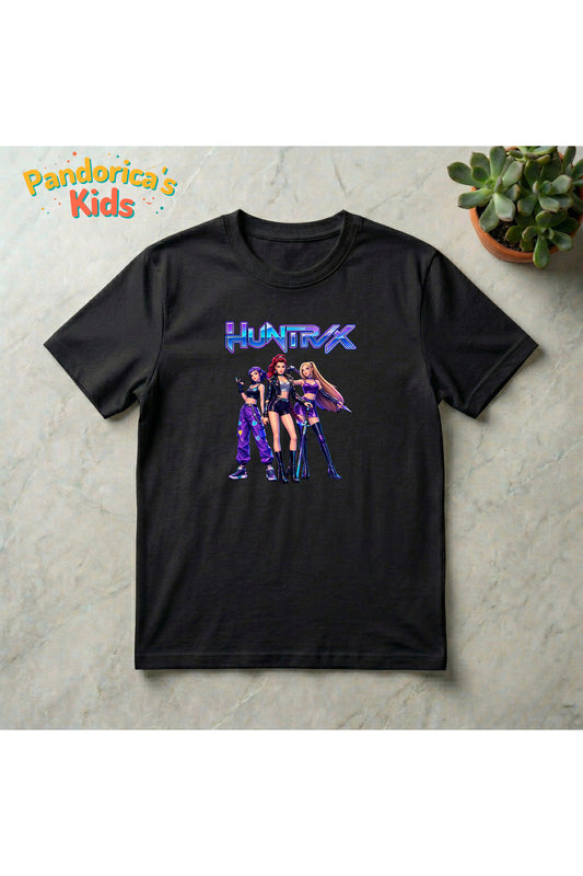 Pandorica's Kpop İblis Avcıları (Demon Hunters) Tasarımı Pamuklu Unisex Çocuk T-shirt
