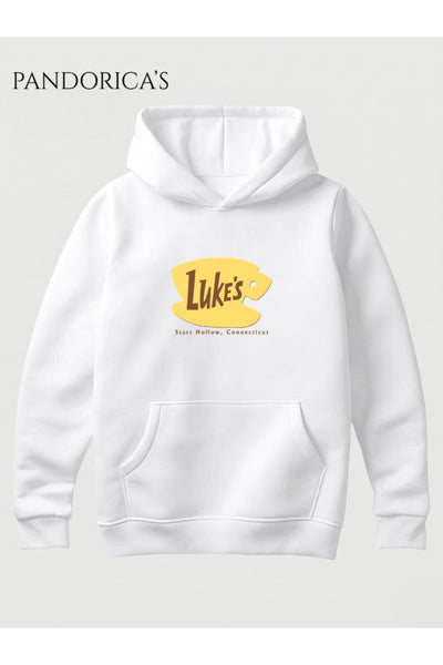 GILMORE GIRLS İkonik "LUKE'S" Tasarımı Yazılı Baskılı Unisex Kapüşonlu Pamuklu Sweatshirt Hoodie