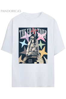 Pandorica's Taylor Swift THE ERAS TOUR Tasarımı Baskılı Yazılı Unisex Pamuklu T-shirt