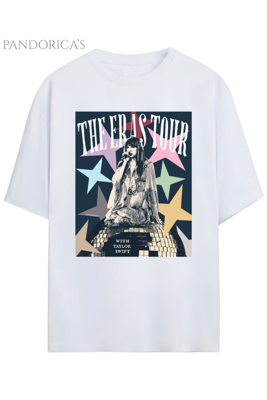 Pandorica's Taylor Swift THE ERAS TOUR Tasarımı Baskılı Yazılı Unisex Pamuklu T-shirt