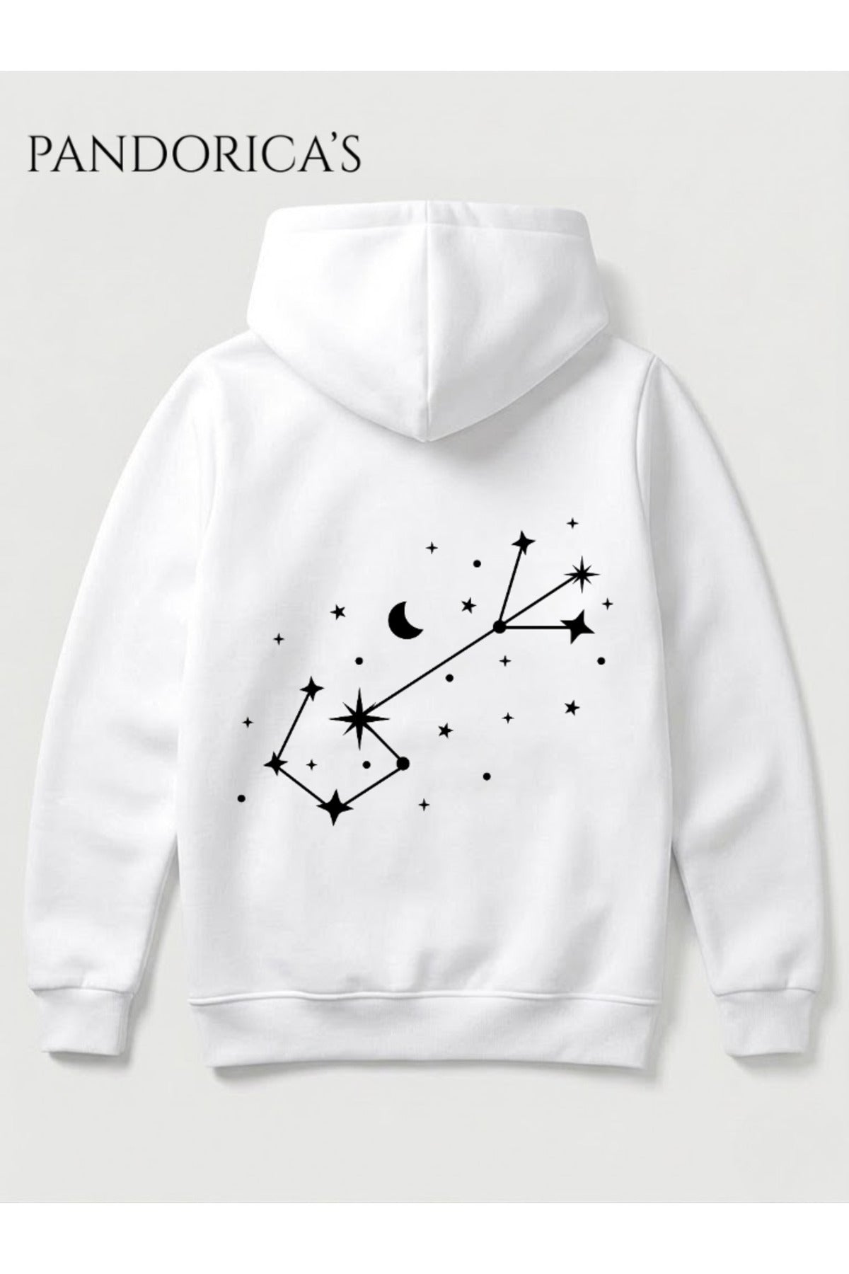Akrep Burcu Zodyak Takımyıldız Sırt Ve Göğüs Baskılı Kapüşonlu Pamuklu Sweatshirt – Scorpio (Hoodie)