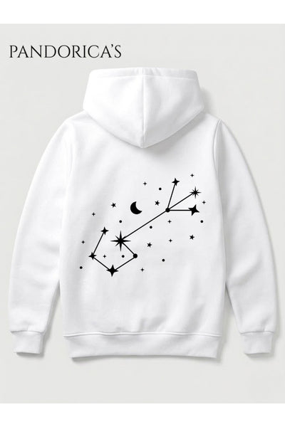 Akrep Burcu Zodyak Takımyıldız Sırt Ve Göğüs Baskılı Kapüşonlu Pamuklu Sweatshirt – Scorpio (Hoodie)