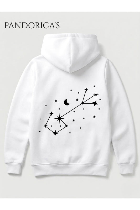 Akrep Burcu Zodyak Takımyıldız Sırt Ve Göğüs Baskılı Kapüşonlu Pamuklu Sweatshirt – Scorpio (Hoodie)
