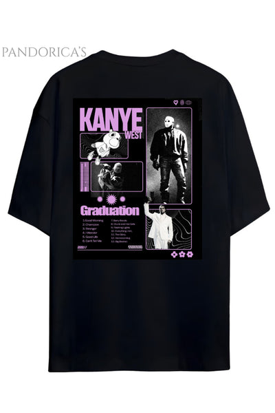 Pandorica's Kanye West Tasarımı Sırt Baskılı Unisex Pamuklu T-shirt