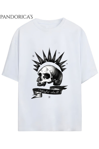 LIFE IS STRANGE "Misfit Skull" Tasarımı BASKILI PAMUKLU RELAXED KALIP UNISEX T-SHIRT