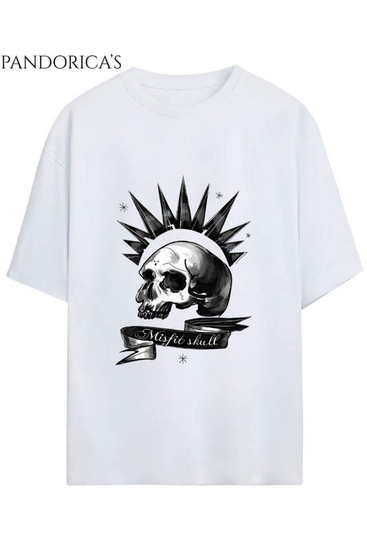 LIFE IS STRANGE "Misfit Skull" Tasarımı BASKILI PAMUKLU RELAXED KALIP UNISEX T-SHIRT