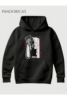 CHAINSAW MAN Anime Manga Tasarım Serisi Yazılı Baskılı Unisex Kapüşonlu Pamuklu Sweatshirt Hoodie