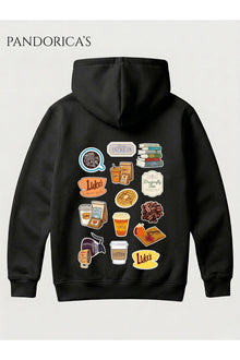 GILMORE GIRLS İkonik Semboller Tasarımı Yazılı SIRT Baskılı Unisex Kapüşonlu Pamuklu Sweatshirt Hoodie