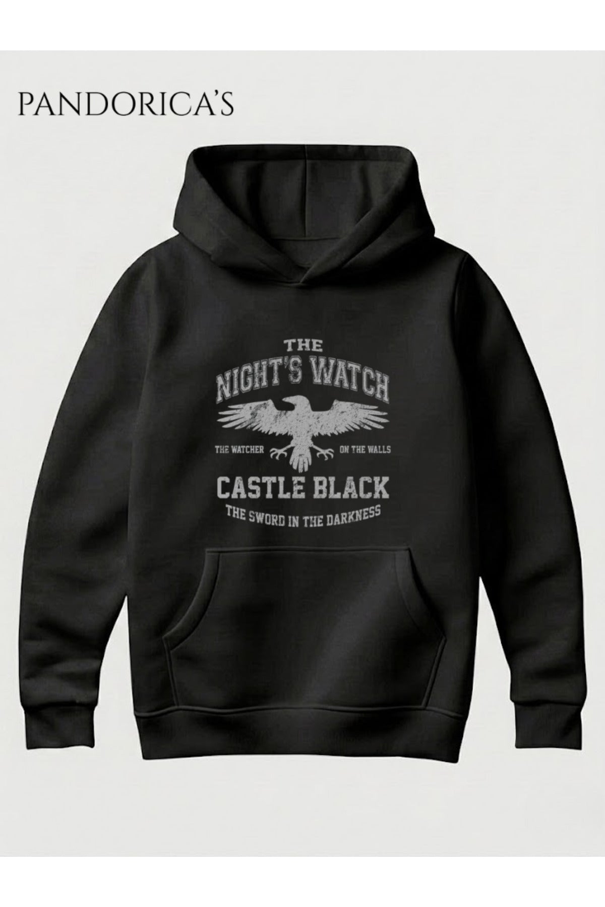Game Of Thrones Night's Watch Tasarımı Unisex Kapüşonlu Pamuklu Sweatshirt (Hoodie)