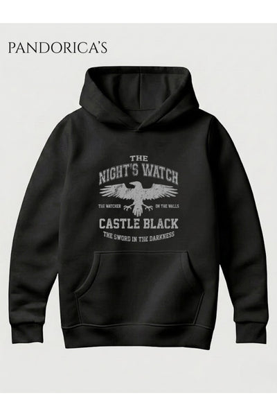 Game Of Thrones Night's Watch Tasarımı Unisex Kapüşonlu Pamuklu Sweatshirt (Hoodie)
