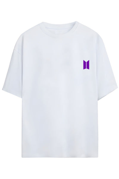 BTS K-Pop "BORAHAE CERTIFIED ARMY" Yazılı Barkod Tasarımı Sırt Ve Göğüs Baskılı Relaxed Kalıp Pamuklu Unisex T-shirt