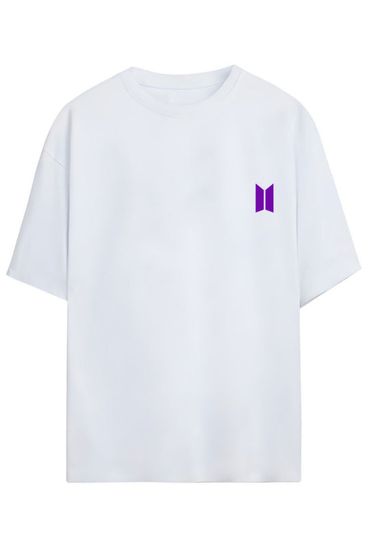 BTS K-Pop "BORAHAE CERTIFIED ARMY" Yazılı Barkod Tasarımı Sırt Ve Göğüs Baskılı Relaxed Kalıp Pamuklu Unisex T-shirt