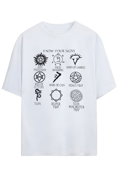 Supernatural Tasarimi Unisex Pamuklu T-shirt